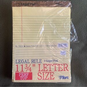 Avery Legal Pads. Set of 10. 50 sheets per pad. Legal rule. 11 3/4” letter size.